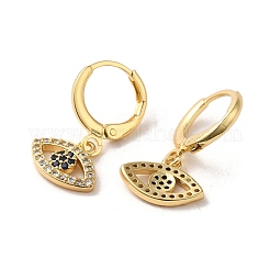 Серьги с подвесками из латуни «конский глаз»&nbsp;EJEW-Q797-02C-G