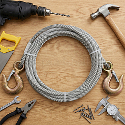 Cavo in acciaio inossidabile da 6 m con bulloni ad occhiello&nbsp;AJEW-WH0709-418