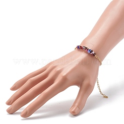 Гальванические браслеты из стеклянных бусин&nbsp;BJEW-JB06574