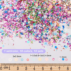 10 набор 10-х цветных стеклянных мини-бусин для нейл-арта&nbsp;GLAA-OC0001-50