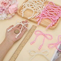 16 шт. 2-цветные акриловые аксессуары в виде бантов из искусственного жемчуга&nbsp;DIY-FG0008-64