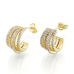 Серьги-гвоздики с кубическим цирконием&nbsp;EJEW-N011-110A