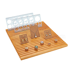 Rack di stoccaggio per righello per trapuntatura in legno a 22 slot personalizzato&nbsp;ODIS-WH0038-124B