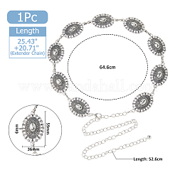 1 шт. тибетский стиль сплава цветочные звенья цепи ремни для женщин&nbsp;AJEW-HS0001-08