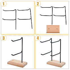 Espositori per gioielli in legno a 2 livello e 2 file&nbsp;EDIS-WH0016-008B
