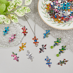 48 шт. 12-цветные подвески-соединители из сплава с УФ-печатью&nbsp;FIND-HY0003-03