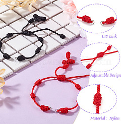 2 шт. 2-цветные регулируемые плетеные нейлоновые шнуры для изготовления браслетов&nbsp;AJEW-TA0001-51