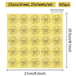Bildaufkleber aus Goldfolienpapier&nbsp;STIC-WH0030-001