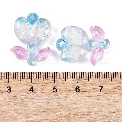 Cabochons décodés de fleurs en résine époxy transparente&nbsp;CRES-M034-01B