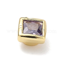 Квадратные латунные микропаве кабошоны из кубического циркония&nbsp;KK-P345-13G-E03