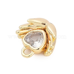 Adornos de latón micropavé de circonia cúbica&nbsp;ZIRC-P122-01A-G01