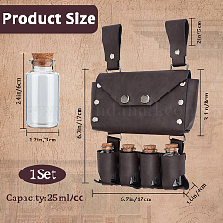 Bolsas de cintura con cinturón de pociones mágicas de cuero pu retro&nbsp;AJEW-WH20009-43