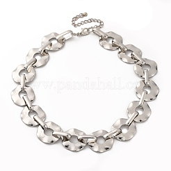 Ожерелья из плоских круглых звеньев из железа и сплава для женщин&nbsp;NJEW-U046-04P