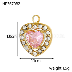 Подвески из нержавеющей стали 304 с кубическим цирконием&nbsp;STAS-OY004-02G