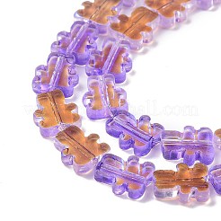 Прозрачные стеклянные бусины гальваническим пряди&nbsp;GLAA-F122-05C