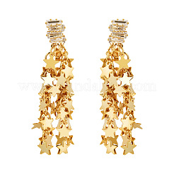 Orecchini a perno da donna in ottone con pavé di zirconi cubici&nbsp;FS-WG60684-01