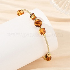 Bracelets en perles rondes d'ambre naturel&nbsp;BJEW-JB14500