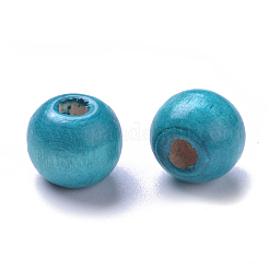 Perles en bois naturel teint&nbsp;X-WOOD-Q006-10mm-02-LF