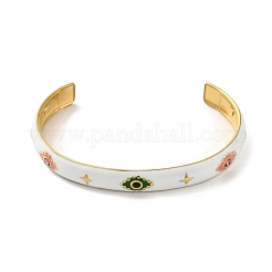 Регулируемые 304 открытый браслет-манжета из нержавеющей стали с эмалью&nbsp;BJEW-Z063-02G