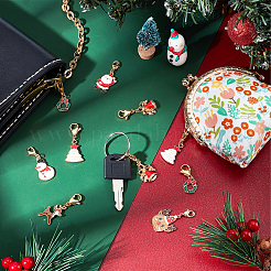 28pcs 7 pendentifs en alliage d'émail de thème de noël de style&nbsp;HJEW-GA0001-15