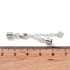 925 estensore per catena a maglie in argento sterling rodiato anti-ossidazione&nbsp;STER-G039-04C-P