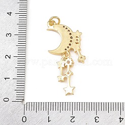 Латунные микропаве прозрачные подвески с фианитом&nbsp;KK-F919-37B-G