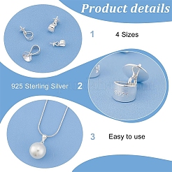 16 pièce 4 styles 925 pendentifs en argent sterling avec perle et bélière&nbsp;FIND-PH0021-78