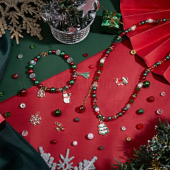 Kit de fabrication de bijoux à faire soi-même avec perles et pendentifs sur le thème de Noël&nbsp;DIY-PH0022-39