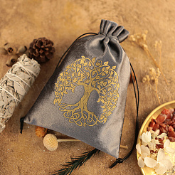 Прямоугольные бархатные мешочки для хранения карт Таро с золотым тиснением и завязками для гадания&nbsp;ABAG-WH20001-25A