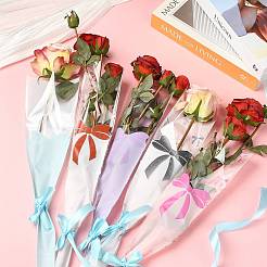 Mangas de flores de cono de PE transparente con estampado de lazo&nbsp;ABAG-FZC0002-001E