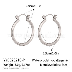 Boucles d'oreilles créoles en acier inoxydable 304 pour femmes&nbsp;HD7131-2