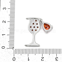 Кубический цирконий из латуни со стеклянными подвесками&nbsp;KK-Q026-24P