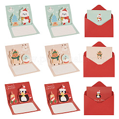 18 Beutel 3 Farben Weihnachtspapier Glückwunschkarte&nbsp;DIY-TA0013-84
