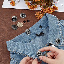 6 шт. булавка в виде черепа из сплава для задней части рюкзака&nbsp;JEWB-PH0001-37