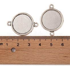Тибетский сплава стиль параметров соединителя плоские круглые кабошон&nbsp;TIBE-M022-09AS