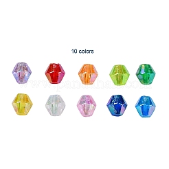 Экологичные прозрачные акриловые бусины с биоконусом ab с цветным покрытием&nbsp;TACR-CJ0001-12