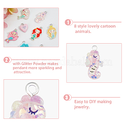 40шт 8 стиля подвески из непрозрачной и прозрачной смолы&nbsp;RESI-FH0001-51