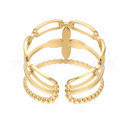 Кольцо-манжета в форме цветка из нержавеющей стали 304&nbsp;RJEW-T023-95G