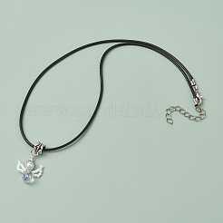 Ожерелья с подвесками в виде ангела из стеклянных бусин и стеклянного жемчуга&nbsp;NJEW-MZ00056