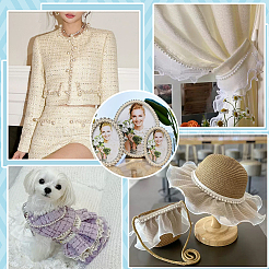 2 Yard Polyesterstoff mit Kunststoffperlenborte für DIY-Nähprojekte&nbsp;OCOR-PH0036-53B