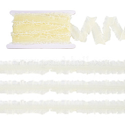 10 ярд полиэстеровой плиссированной эластичной кружевной отделки&nbsp;SRIB-TA0001-23C