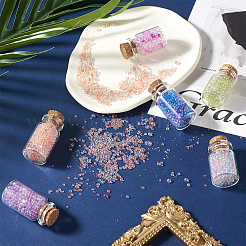 240 г 8-цветные мини-стеклянные бусины с покрытием ab-color для самостоятельного 3D-украшения ногтей&nbsp;EGLA-CD0001-06