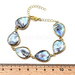 Браслеты-цепочки из натуральных ракушек-абалонов и пауа для женщин&nbsp;BJEW-F512-01G