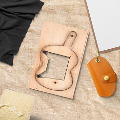 Прямоугольная деревянная и углеродистая стальная сумка для ключей кожаная вырубная форма&nbsp;DIY-WH20055-016C