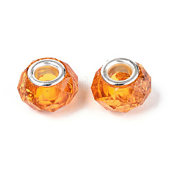 Прозрачные европейские бусины-рондель из смолы&nbsp;RESI-N044-01C