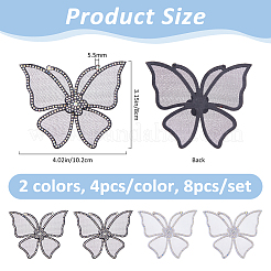8 Stück 2 Farben Stoff Ornament Zubehör&nbsp;FIND-FH0017-20