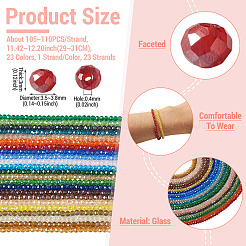 23 brins 23 brins de perles de verre électrolytique de couleurs&nbsp;EGLA-TA0013-80C