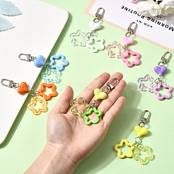 7 шт. подвеска из смолы в виде звезды и сердца двух цветов&nbsp;HJEW-SP0001-28