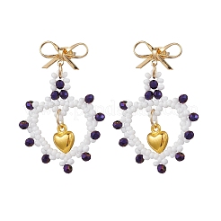 Boucles d'oreilles pendantes en perles de rocaille en verre&nbsp;EJEW-MZ00396