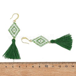 Ohrhänger aus Glasperlen und Messing für Damen&nbsp;EJEW-MZ00800-01